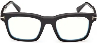 Tom Ford 51mm Square Optical Glasses in Shiny Black/t Logo at Nordstrom
