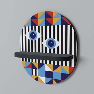 OEM Abstracci&oacute;n Y Geometr&iacute;a Estante Ovalado Negro