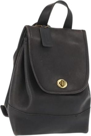 Coach Pre-owned Leren Rugzak - Dames - Vintage Rugzakken - Zwart - ONE Size - Leer - Vintage