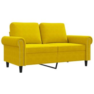 vidaXL Sof&aacute; De 2 Plazas Terciopelo Amarillo 120 Cm Vidaxl