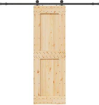 vidaXL Puerta Corredera Con Herrajes Madera Maciza De Pino 70x210 Cm Vidaxl