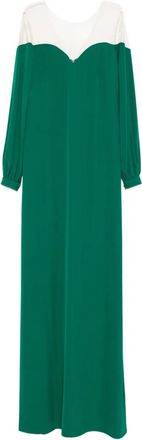 Cristallini Carmen maxi-jurk met lange mouwen - Groen