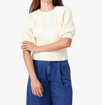 Habitual Puff Raglan Sleeve Top In Whisper White