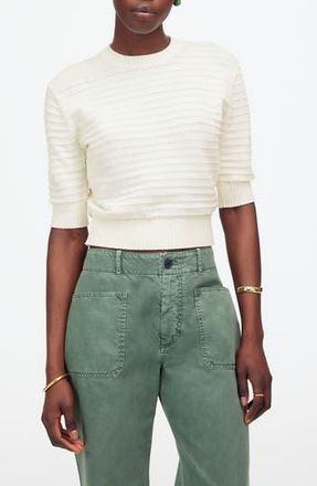 Madewell Textural Stitch Cotton Sweater in Ivory at Nordstrom Rack, Size Xx-Large