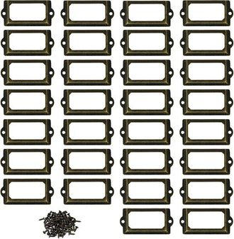 OEM 32 Piezas, Portatarjetas Met&aacute;licos, Etiquetas Met&aacute;licas Para Biblioteca, Portatarjetas Met&aacute;licos, Etiquetas Para Biblioteca, 70x33 Mm