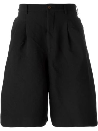 Comme Des Gar&ccedil;ons pleated detail bermuda shorts - Black