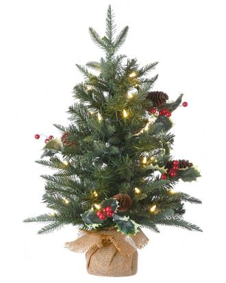 National Tree Company 2Ft Happy Hill Pine Tree With Led Lights