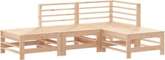 vidaXL Juego De Muebles De Jard&iacute;n 4 Piezas Madera Maciza De Pino Vidaxl