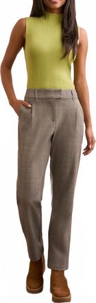 Tribal Fly Front Trouser With Pleats In Brown