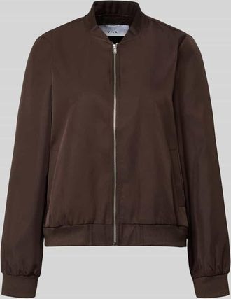 Vila Regular Fit Bomberjacke mit Stehkragen Modell Papaya in Dunkelbraun, Gr&ouml;&szlig;e 34