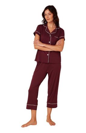 The Cats Pajamas Pima Knit Capri Set in Classic Mulled Wine at Nordstrom, Size Medium