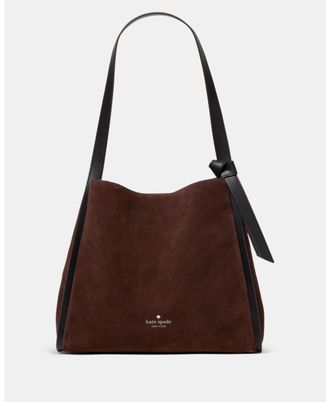 Kate Spade New York Womens Knott Suede Large Carryall - Dark Brown - One Size