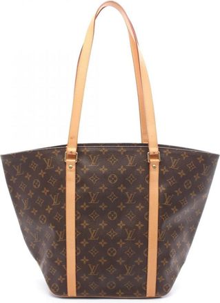 Louis Vuitton Monogram Brown Coated Canvas Leather Tote Bag (Pre-Owned)