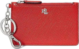 Lauren Ralph Lauren leather key-ring card holder - Orange