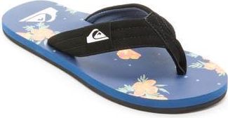 Quiksilver Moncata Layback Flip Flop in Black/Dark Blue at Nordstrom Rack, Size 10