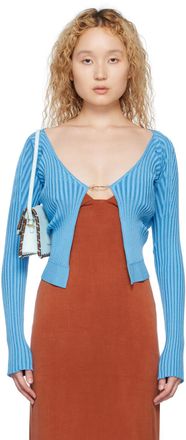 Jacquemus Blue Le Raphia La Maille Pralù Longue Cardigan