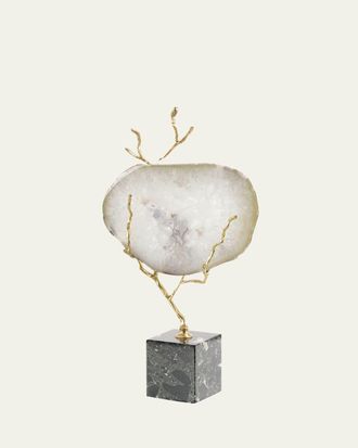 John-Richard White Agate Held in Brass Branch