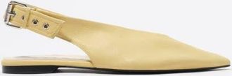 Bimba & Lola Leather Slingback Pointed Toe Ballerina in Light Yellow at Nordstrom, Size 37