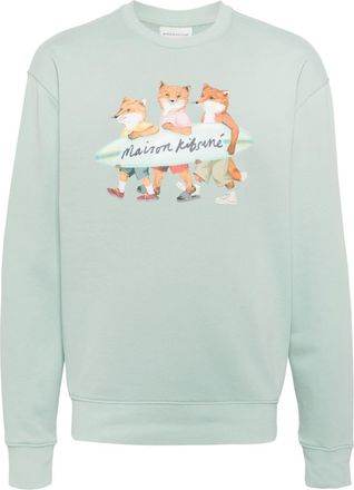 Maison Kitsuné signature fox motif cotton sweater - men - Cotton - M - Blue