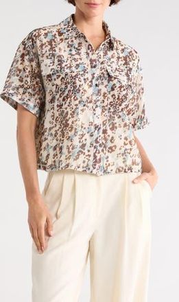 DKNY Washer Camp Shirt in Mojave/Cam at Nordstrom Rack, Size Xx-Large