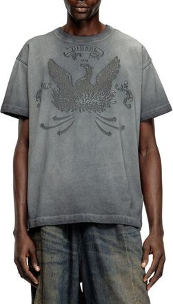 Diesel T-Norm-T9 Devoré Logo T-Shirt in Grey at Nordstrom, Size Xx-Large