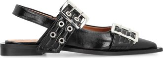 Ganni Feminine Ballerinas met Gesp - Dames - Ballerinas - Zwart - 36 EU - Katoen - Schoenen