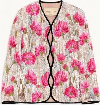 Valentino Embroidered Organza Jacket Woman MULTICOLOUR 38