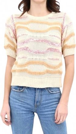 Sita Murt/ Open Weave Crew Striped Top In Multi