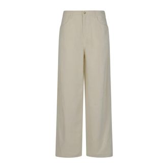 Emporio Armani Wide Trousers, female, Beige, Size: W28 5 Pockets Pant
