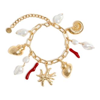 Self Portrait Pulsera con Charm de Perlas de Coral - Accessories - Mujer - Amarillo - ONE SIZE