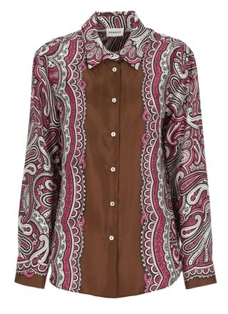 P.A.R.O.S.H. Fuchsia Skindy Paisley Silk Shirt