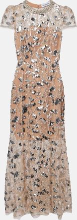 Self Portrait Sheer sequined cocktail dress