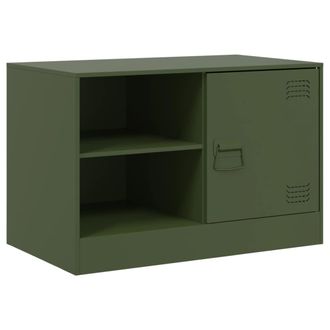 vidaXL Vidaxl - Mueble Para Tv De Acero Verde Oliva 67x39x44 Cm