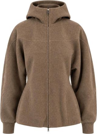 Max Mara Zip-through Sweatshirt - Dames - Vesten met rits - Beige - S - Hoodies & sweatvesten
