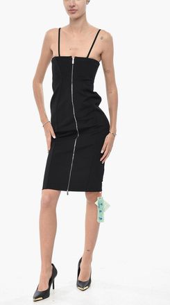 Off-white Tubino Midi ABLOHLAND Full-Zip in Tessuto Stretch Off-White