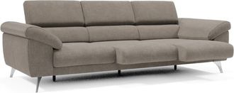 Divani.Store Sof&aacute; con 3 asientos reposabrazos con arc&oacute;n 265 cm topo