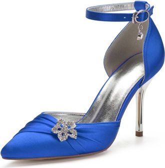 Miyoopark Womens Wedding Dress Shoes Stiletto High Heel Occasions Pumps M524 Royal Blue UK 5.5