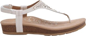 Aetrex Womens Evelyn Thong Sandal In Ivory
