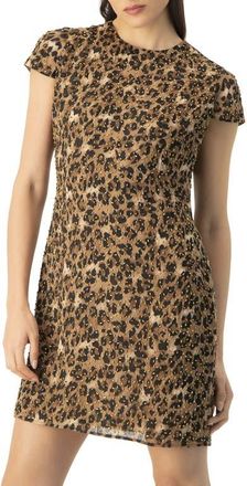 Ivonne Short Beaded Cap Sleeve Dress with Round Neck in Brown at Nordstrom, Size 12