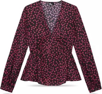 The Kooples Womens Daisy Dots Blouse In Black