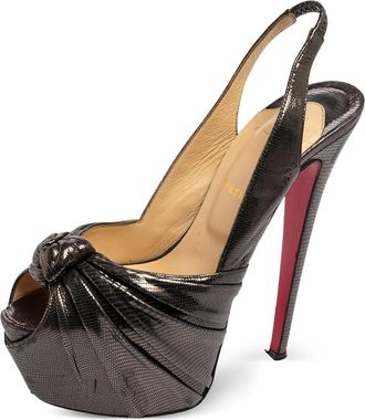 Christian Louboutin Sandali Miss Benin con plateau 160mm - Marrone
