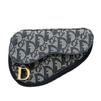 Dior Pre-owned Clutches, female, Blue, Size: ONE SIZE Pre-owned Saddle Pouch