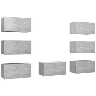 Berkfield Home TV Cabinets 7 pcs Concrete Grey 30.5x30x60 cm Engineered Wood