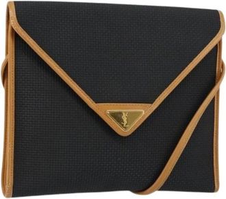 Saint Laurent Pre-owned Cross Body Bags, female, Black, Size: ONE SIZE Pre-owned Vintage Leather Shoulder Bag