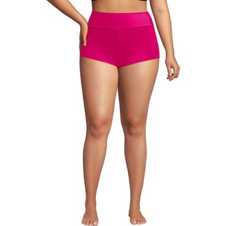 Lands End Tugless High Waisted Swim Boy Shorts in Riviera Rose at Nordstrom, Size 22W