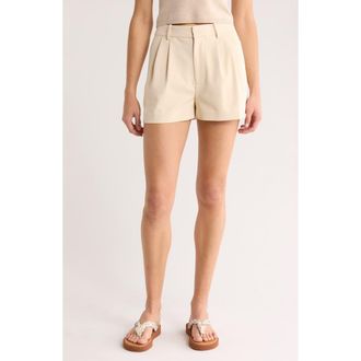 Alice & Olivia Conry Pleated Shorts in Solid Oatmeal at Nordstrom Rack, Size 14