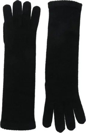 ALPO Black Solid Knitted Gloves