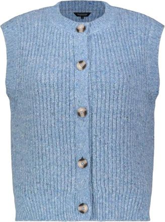 Bloomings Gilet - Dames - Spencers - Blauw - XL - Katoen - Truien & Vesten
