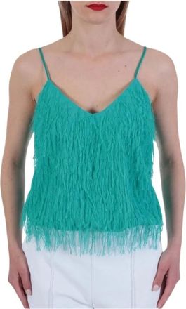 Pinko Top Sfarzozo Straps - Dames - Tops zonder mouwen - Groen - L - Tops