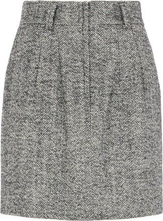 Dolce & Gabbana Wool Mini Skirt - Dames - Korte rokken - Grijs - M - Wol - Rokken